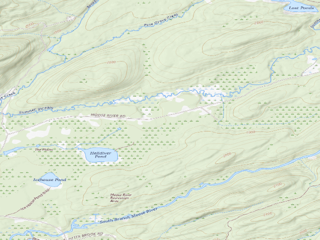 USGS topographic map of Moose River Plains Campsite 56 (Moose River Plains Camping Area)