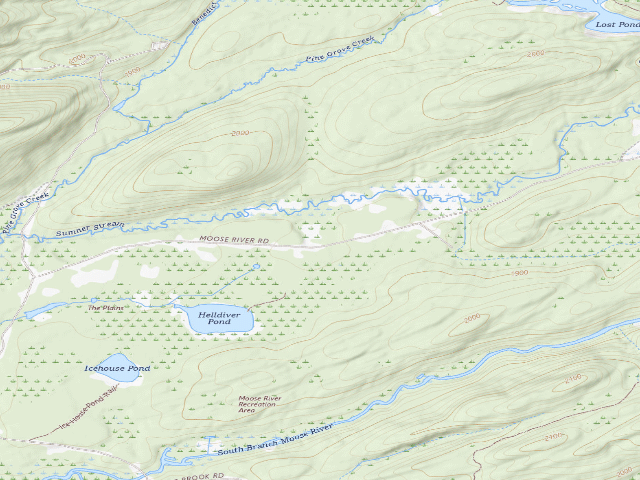 USGS topographic map of Moose River Plains Campsite 57 (Moose River Plains Camping Area)