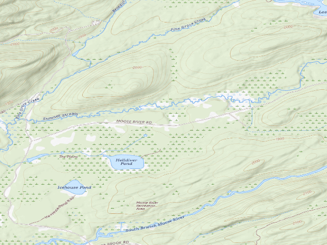 USGS topographic map of Moose River Plains Campsite 58 (Moose River Plains Camping Area)