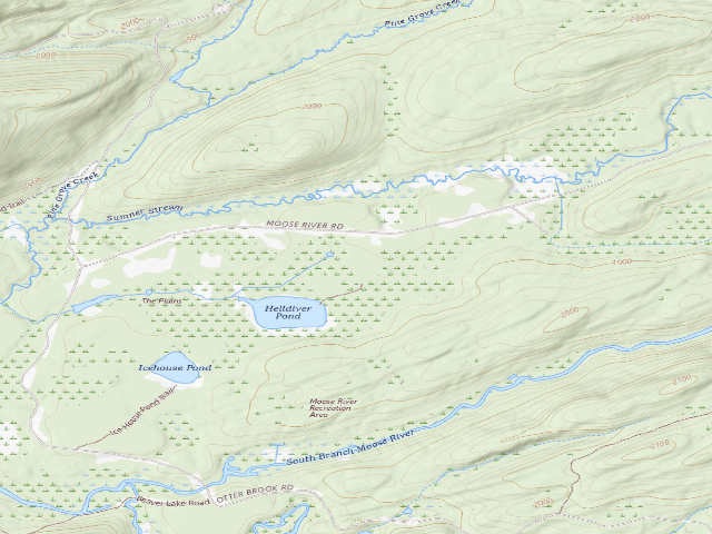 USGS topographic map of Moose River Plains Campsite 60 (Moose River Plains Camping Area)