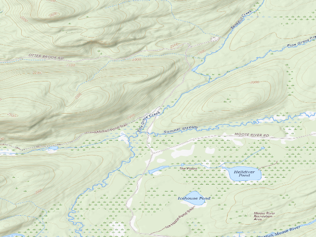 USGS topographic map of Moose River Plains Campsite 64 (Moose River Plains Camping Area)