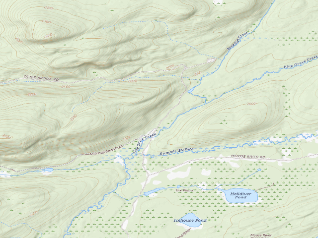 USGS topographic map of Moose River Plains Campsite 66 (Moose River Plains Camping Area)