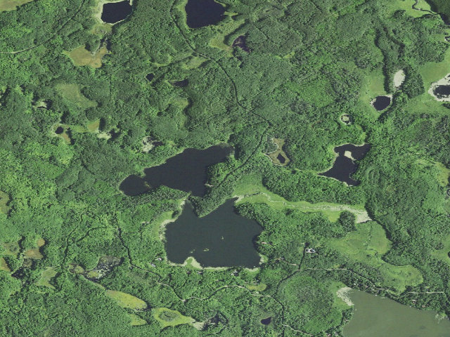 Aerial image of Moosehead Lake Camp