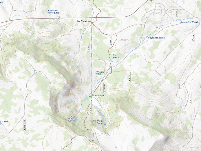 USGS topographic map of Moqui Group Campground