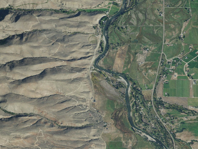 Aerial image of Morgan Bar Recreation Site