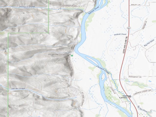 USGS topographic map of Morgan Bar Recreation Site