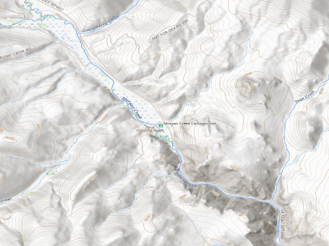 USGS topographic map of Morgan Creek Recreation Site