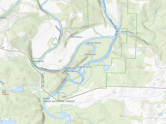 USGS topographic map of Morgan Spring Float Camp