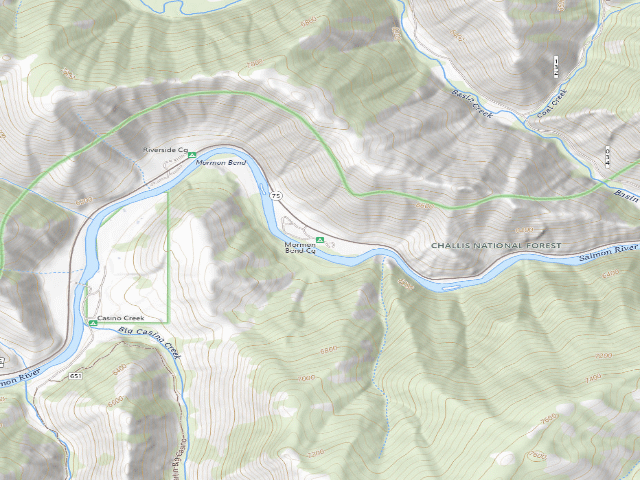 USGS topographic map of Mormon Bend Cg