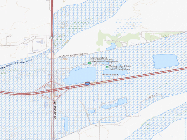 USGS topographic map of Mormon Island SRA