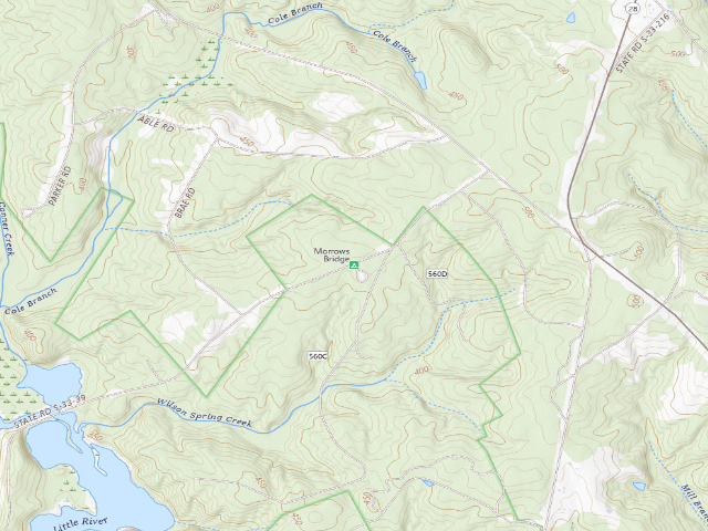 USGS topographic map of Morrows Bridge