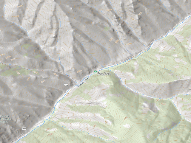 USGS topographic map of Morse Creek Campground