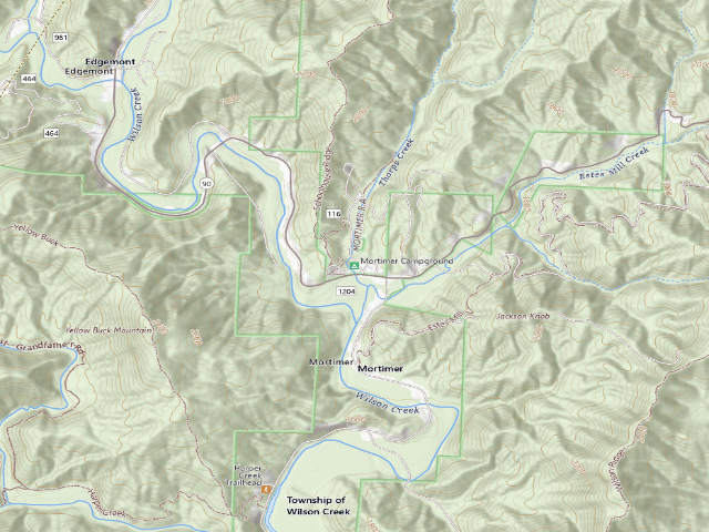 USGS topographic map of Mortimer Campground