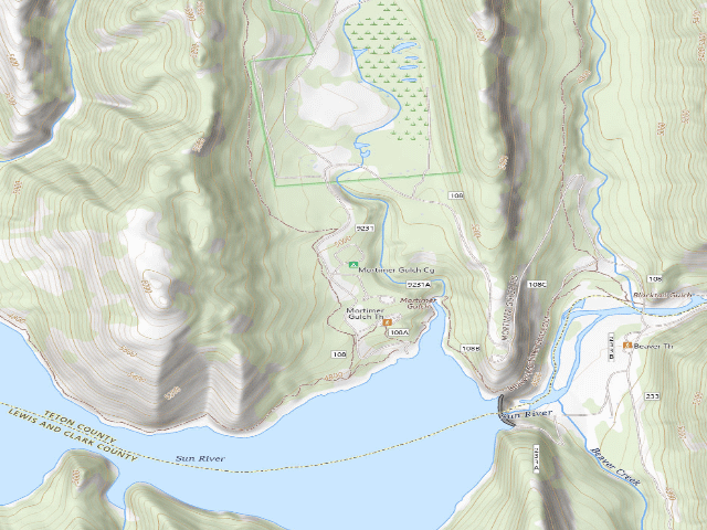 USGS topographic map of Mortimer Gulch Cg