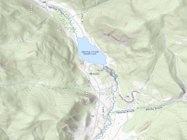 USGS topographic map of Mosca Campground