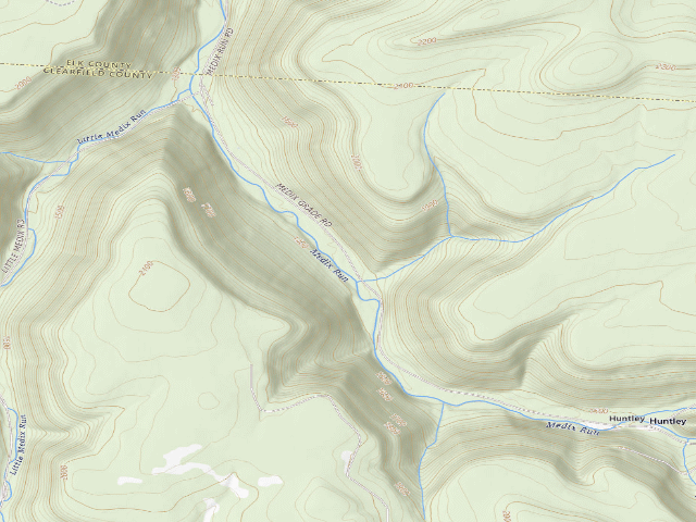 USGS topographic map of Moshannon State Forest roadside campsite Medix Run 009