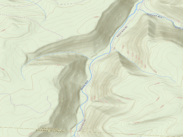 USGS topographic map of Moshannon State Forest roadside campsite Medix Run 005