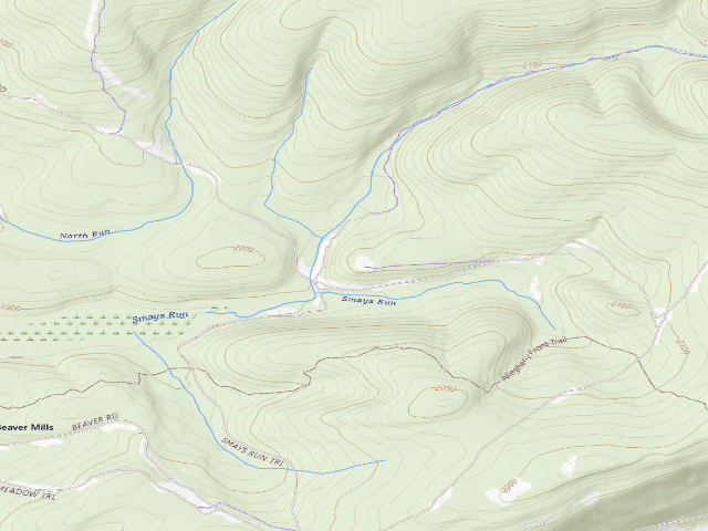 USGS topographic map of Moshannon State Forest roadside campsite North Run 003