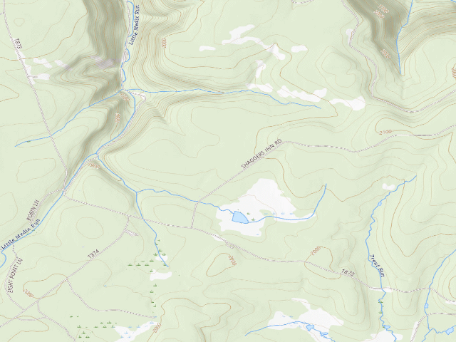 USGS topographic map of Moshannon State Forest roadside campsite Shaggers Inn 002 (Shaggers Inn Camping Area)