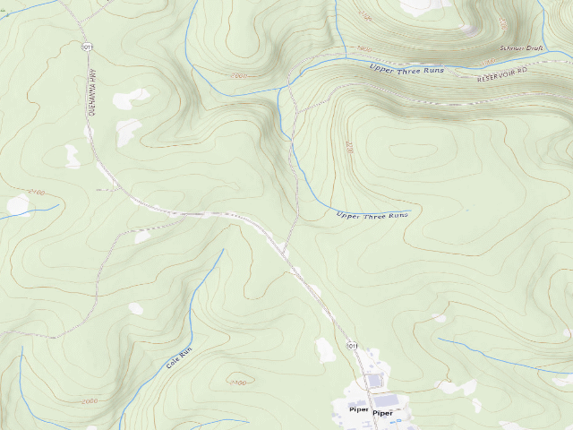 USGS topographic map of Moshannon State Forest roadside campsite Yellow Snake 006 (Quehanna Reservoir Rd Equestrian Camping)