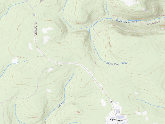 USGS topographic map of Moshannon State Forest roadside campsite Yellow Snake 002 (Quehanna Reservoir Rd Equestrian Camping)