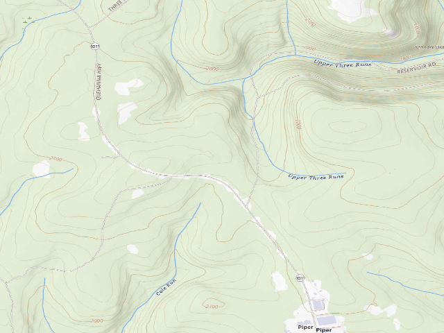 USGS topographic map of Moshannon State Forest roadside campsite Yellow Snake 003 (Quehanna Reservoir Rd Equestrian Camping)