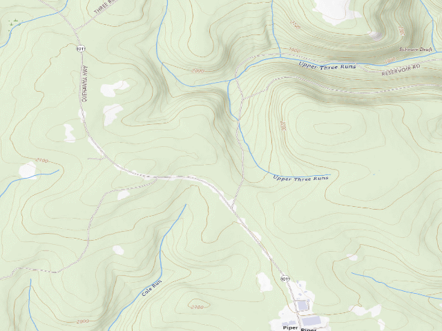 USGS topographic map of Moshannon State Forest roadside campsite Yellow Snake 004 (Quehanna Reservoir Rd Equestrian Camping)