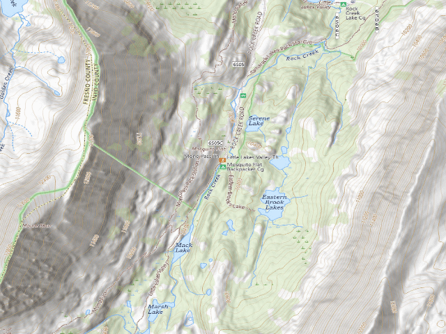 USGS topographic map of Mosquito Flat Backpacker Cg