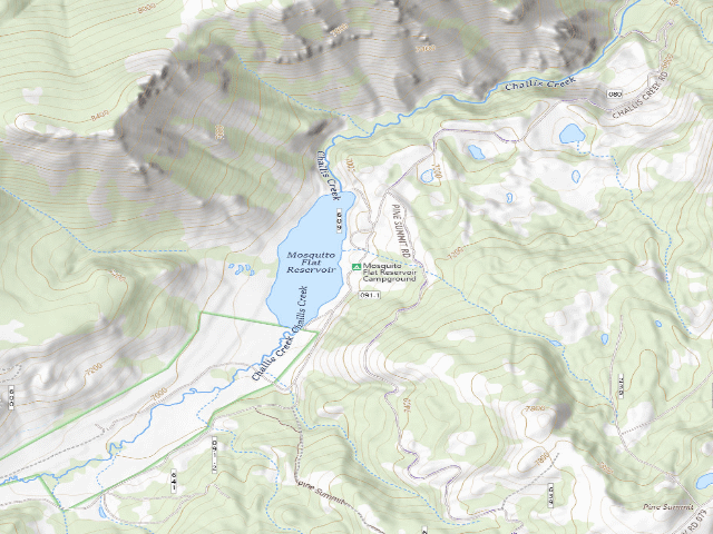 USGS topographic map of Mosquito Flat Reservoir Campground