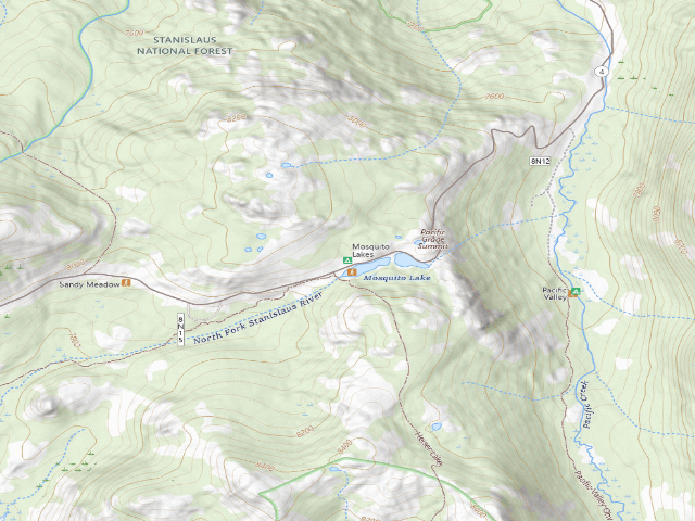 USGS topographic map of Mosquito Lakes
