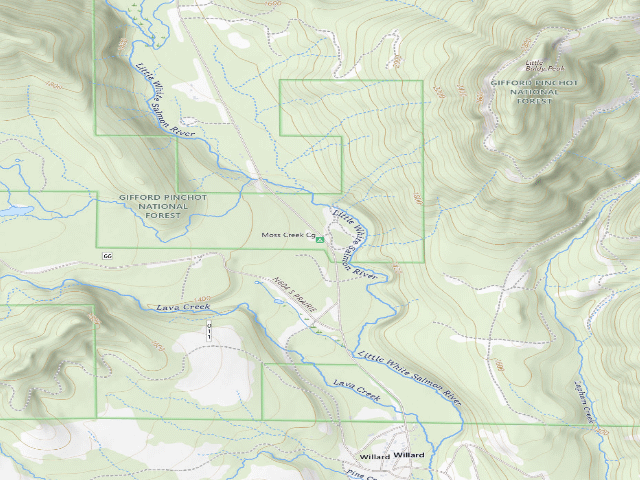 USGS topographic map of Moss Creek Cg