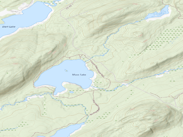 USGS topographic map of Moss Lake Campsite #2 (Fulton Chain Wild Forest)