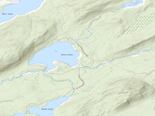 USGS topographic map of Moss Lake Campsite #3 (Fulton Chain Wild Forest)