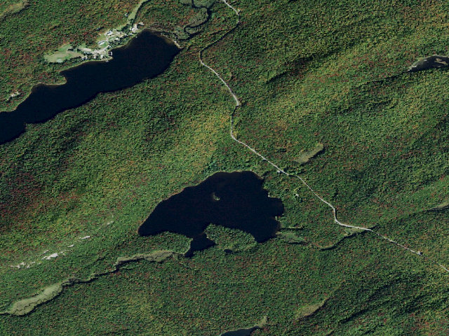 Aerial image of Moss Lake Campsite #7 Ada Accessible (Fulton Chain Wild Forest)