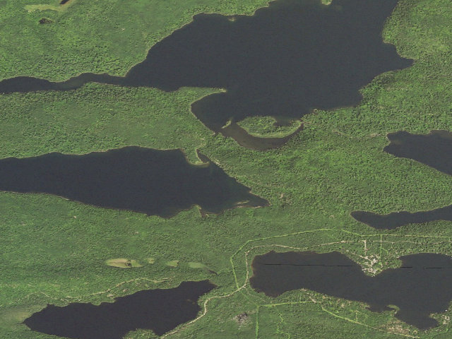 Aerial image of Moss Lake Campsite