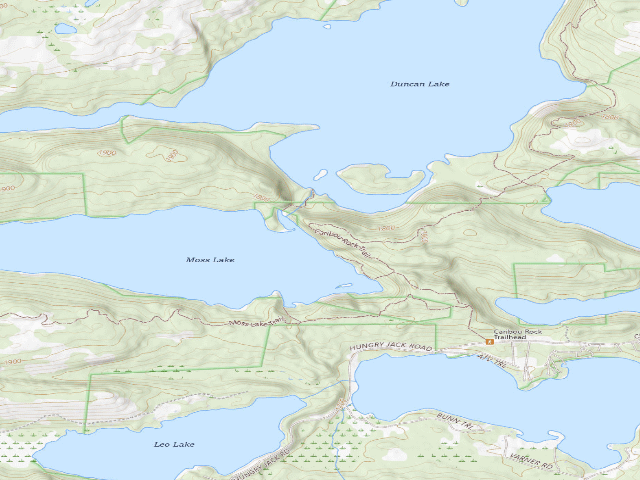 USGS topographic map of Moss Lake Campsite