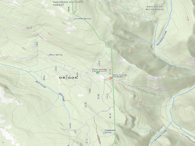USGS topographic map of Moss Springs Campground