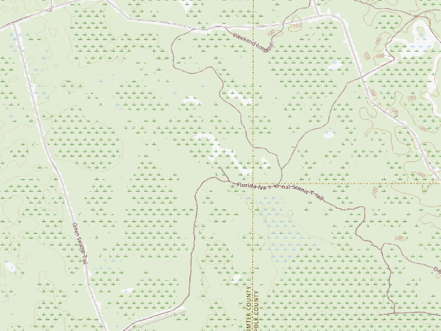 USGS topographic map of Mott Hammock (Green Swamp Wilderness Preserve - East Tract)