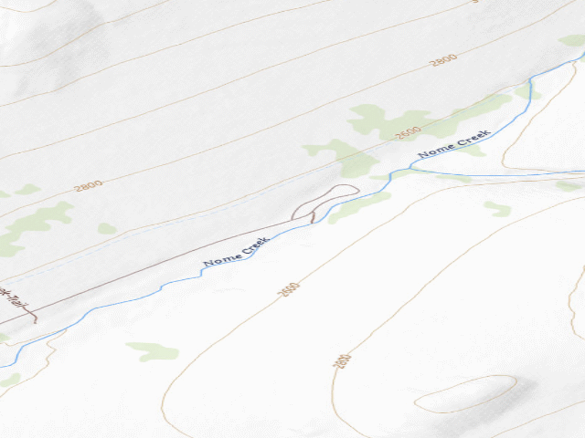 USGS topographic map of Mount Prindle Campground (Nome Creek Valley, White Mountains NRA)
