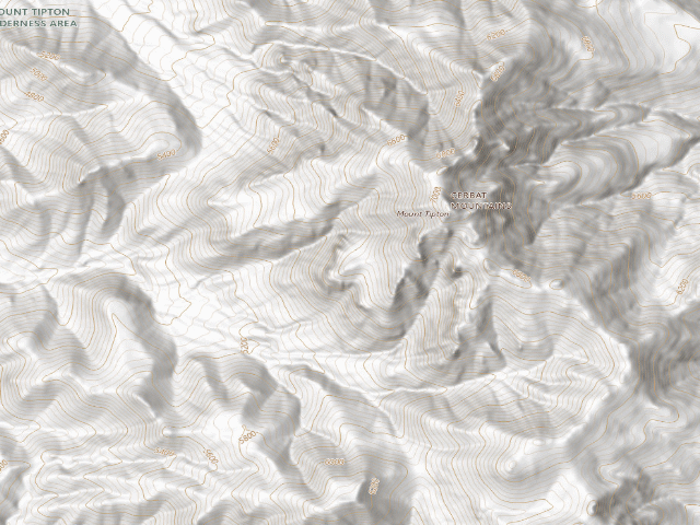 USGS topographic map of Mount Tipton Wilderness