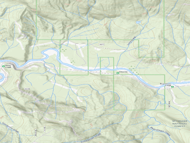 USGS topographic map of Mountain Loop Dispersed Camping