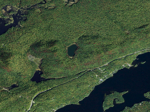 Aerial image of Mountain Pond Campsite (Fulton Chain Wild Forest)