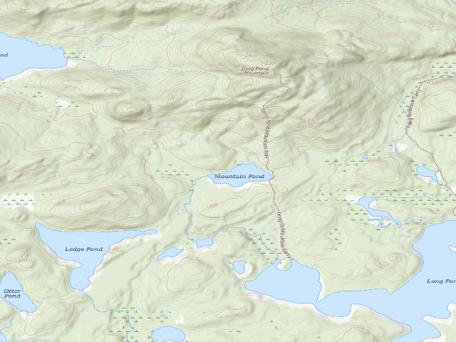 USGS topographic map of Mountain Pond Site 2 (Saint Regis Canoe Area)
