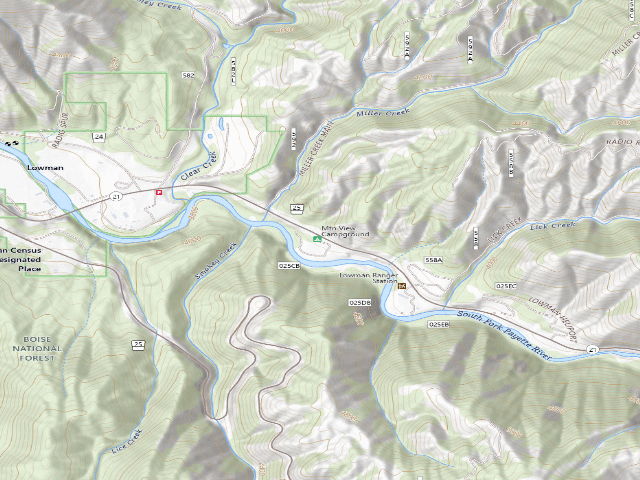 USGS topographic map of Mountain View Campground