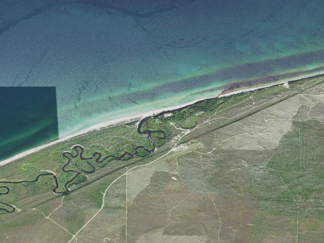 Aerial image of Mouth of Two Hearted River State Forest Campground