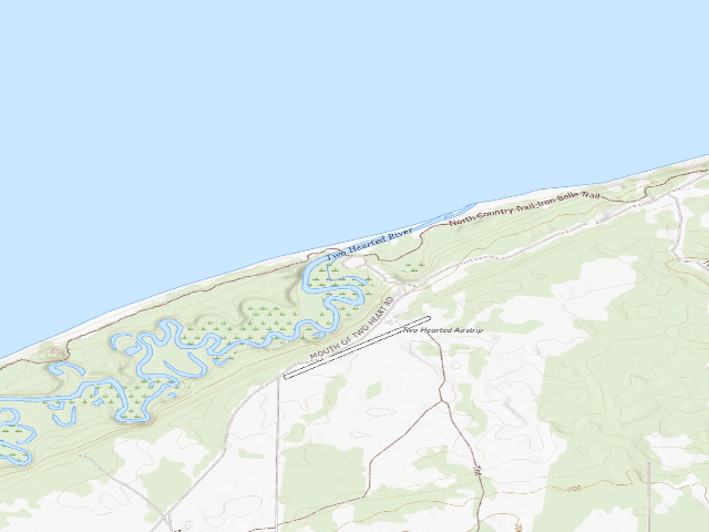USGS topographic map of Mouth of Two Hearted River State Forest Campground