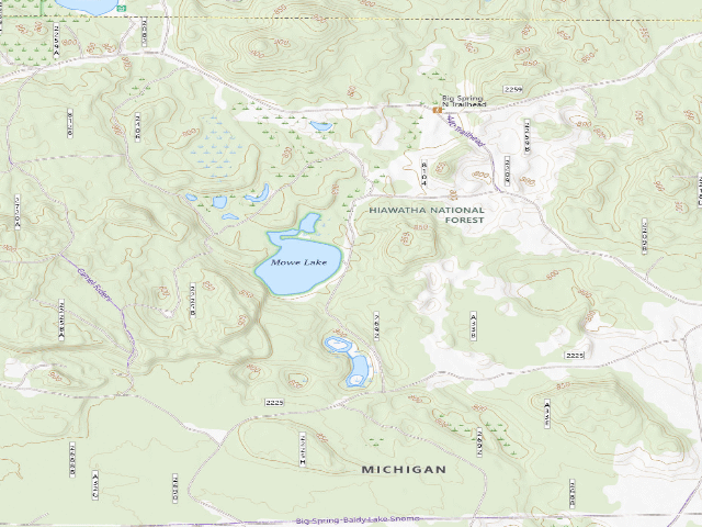 USGS topographic map of Mowe Lake Camping Area