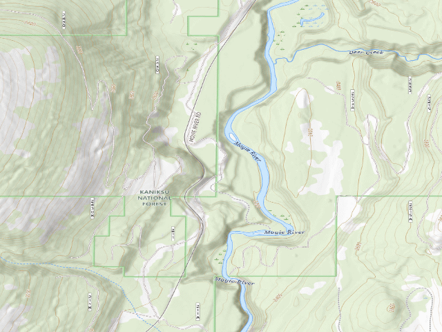 USGS topographic map of Moyie River Road 01