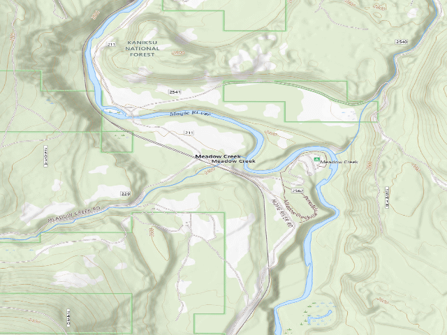 USGS topographic map of Moyie River Road 02
