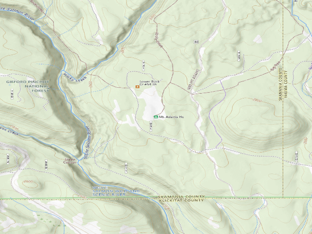 USGS topographic map of Mt. Adams Hc